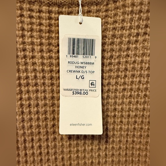 NWT Eileen Fisher Lofty Recycled Cashmere Crew Neck Sweater Top, Size L - Picture 4 of 8